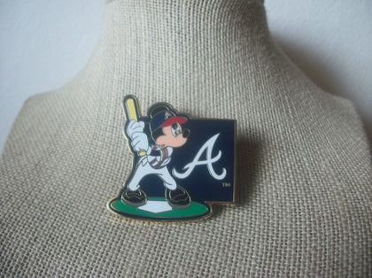 Vintage Stick Pin, Signed 2008 Disney, Baseball Mickey, Enameled, Gold Tone 70217