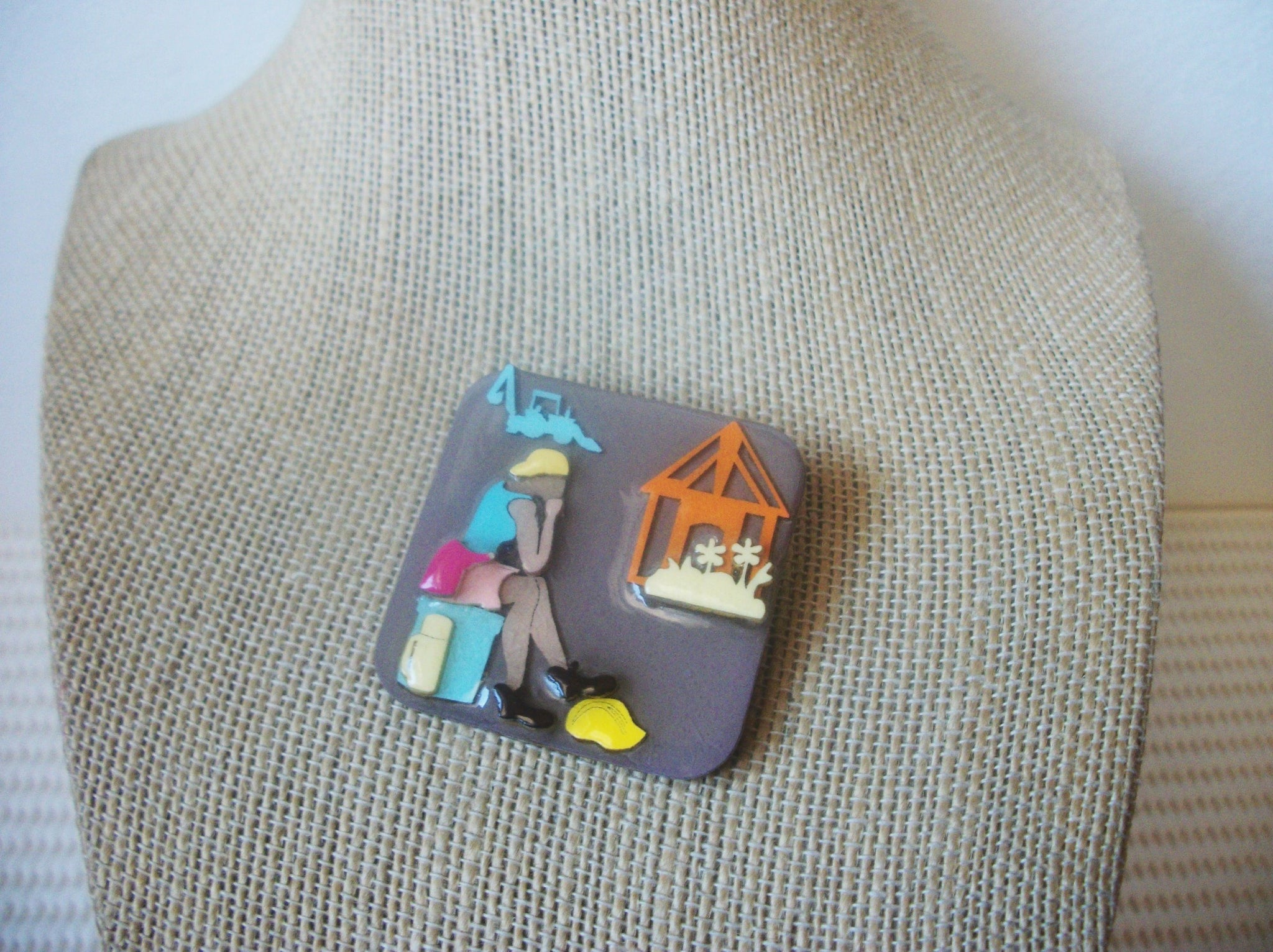 RARE Lucinda Woman Pins, Hard Working Girl Doing Construction Building 021321