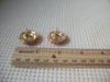 Vintage Earrings, Orange, Dome Cluster, Old Plastic, Gold Tone, Pierced Ears, 70217