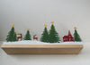Vintage 14" Table Christmas Center Piece Reindeer House Pine Tree Wood Metal Candle Holder C200