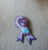 LUCINDA Woman Pins, Cancer Awareness, Ribbon Care Love, Vintage Brooch Pin 60218