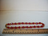 Red Golden Crystal Glass Vintage Necklace 40220