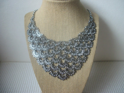 Vintage 18" - 22" Signed CROWN TRIFARI Draping Clear Crystals Silver Tone 030421