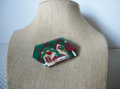 Vintage Lucinda House Pins, Highly Detailed Christmas Sled Festive Tree Garland  61318