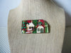RARE Hard To Find Lucinda Christmas House Pins, Festive Wreath Glittery Leaf 61318
