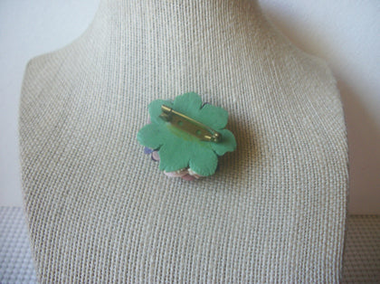 Thicker, Vintage Jewelry, Molded Colorful Flower Bouquet Resin Brooch Pin 51018