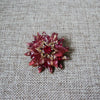 Vintage Lucinda Pins Festive Poinsettia Cranberry Red Glitter 021321