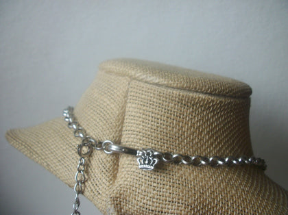 Vintage 18" - 22" Signed CROWN TRIFARI Draping Clear Crystals Silver Tone 030421