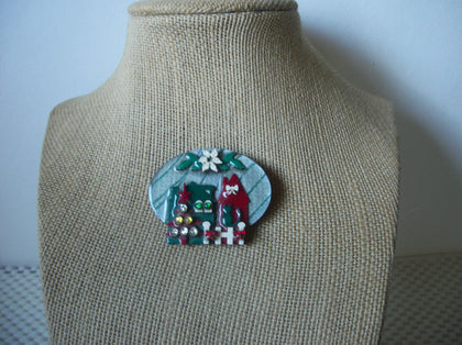 Highly Detailed Lucinda House Pins, Peace Glitter Poinsettia Tree Cat Bows Rhinestones 61318