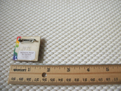 Signed Lucinda Woman Pins, Colorful Rainbow Lady Umbrella 021321