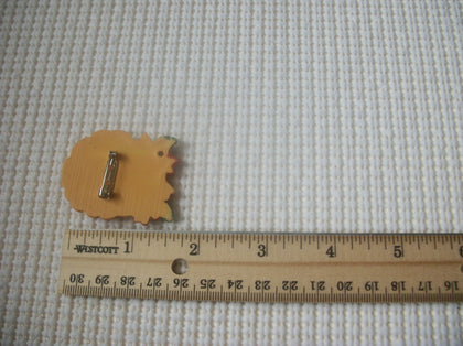 Vintage Signed HALLMARK CARDS, Colorful Turkey Old Plastic Brooch Pin 030421