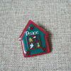 Vintage Lucinda Pin Christmas Peace House Gingerbread Stocking Dove Cat