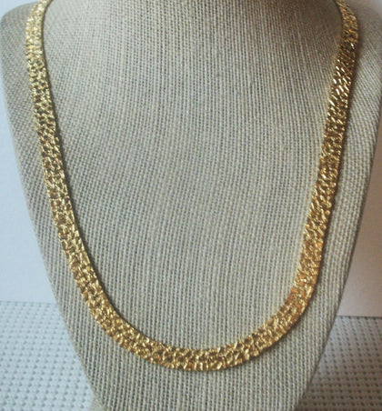 Vintage Gold Tone Nugget Links  Necklace 022721