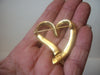 Vintage Brooch Pin, Signed TRIFARI Gold Tone Heart Shaped 7817