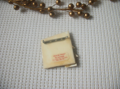 Vintage Lucinda House Pins, Very Detailed Chocolate House Tree Crescent Moon 021321