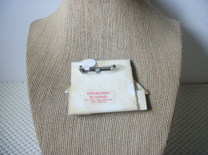 Vintage Lucinda House Pins, Highly Detailed Romantic Night Sleepy Moon Cute Cat 61318