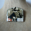 RARE Hard To Find Lucinda  Halloween House Pins Ghost Flying Witch Glittery  61318