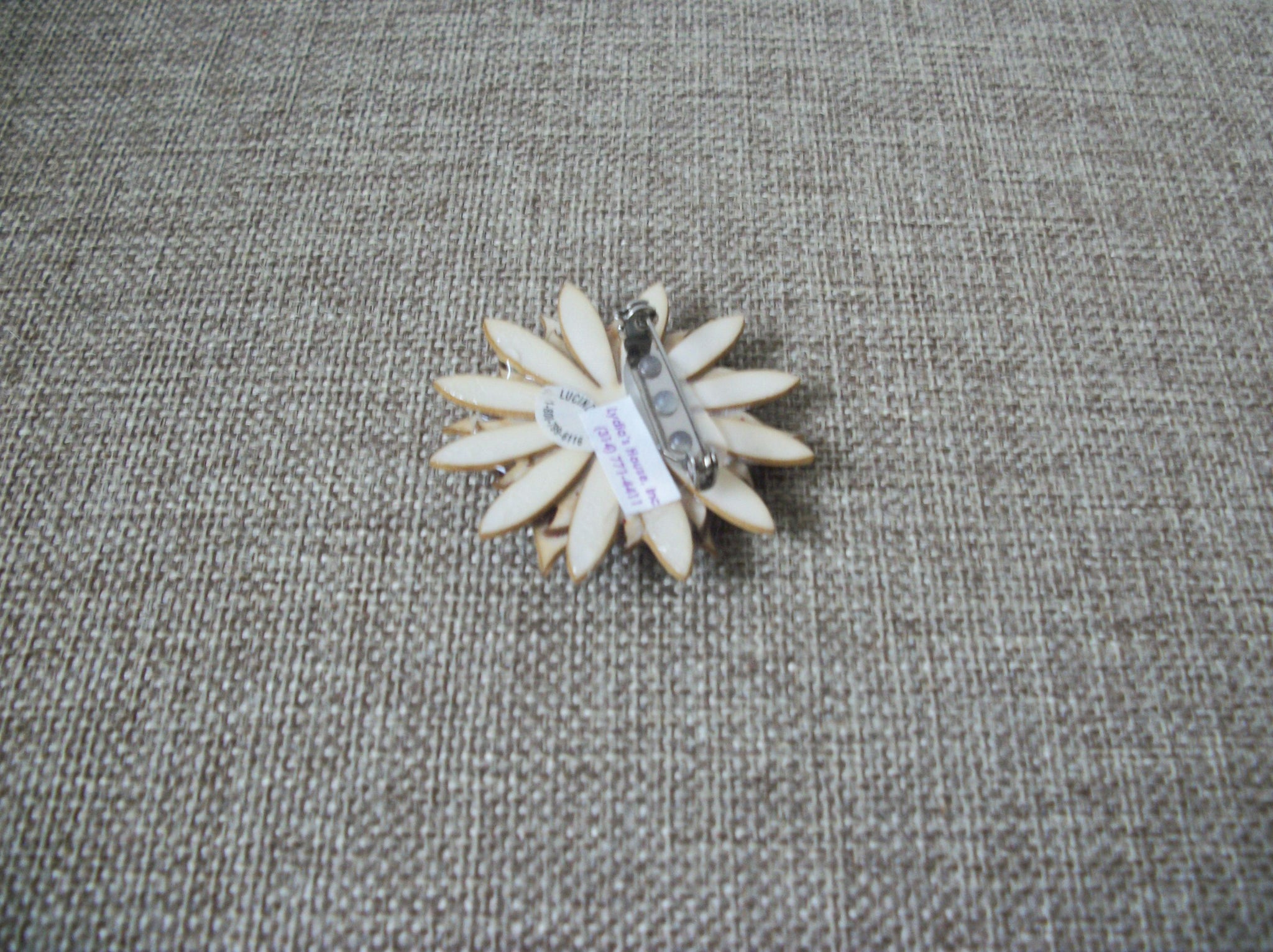 Vintage Lucinda Pins Festive Poinsettia Cranberry Red Glitter 021321