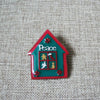 Vintage Lucinda Pin Christmas Peace House Gingerbread Stocking Dove Cat