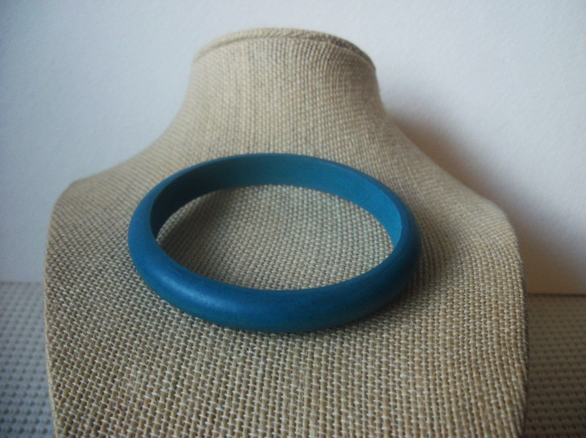Blue Natural Wood Bangle Bracelet 022221