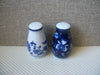 PIER 1 Mandarin Cobalt Blue White Porcelain Floral Salt Pepper Shakers 3.5”