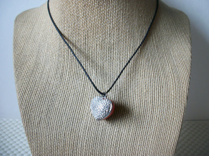 Signed SWAN Swarovski Vintage 14 1/2" - 16" Necklace Heart Face Clear Crystals Child Black String 031121