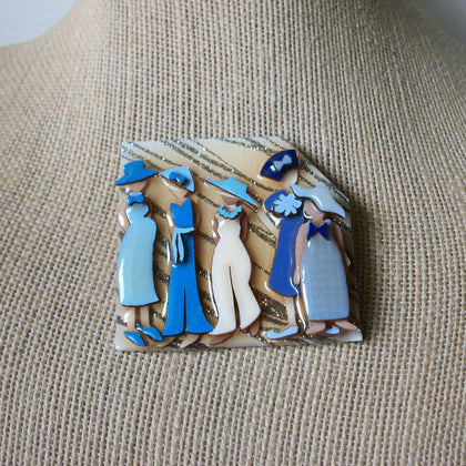 Vintage Lucinda Woman Pins, Happy Ladies best friends For Life 021321