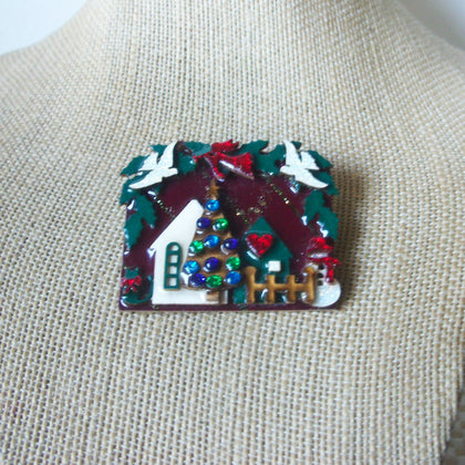 Highly Detailed Lucinda House Pins, Peace Glitter Dove Angel Tree Snowman Rhinestones 61318