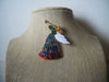 Vintage Jewelry Beautiful Graceful Angel, Playing Trumpet, Colorful Enameled, Gold Tone Brooch Pin 022621