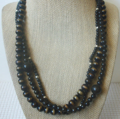 Vintage 18" Necklace, Acrylic Beads Multi Strand 030321