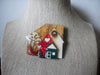 Vintage Brooch Pin, LUCINDA House Pins, Glitter, Christmas Sled, Pins By Lucinda 021321
