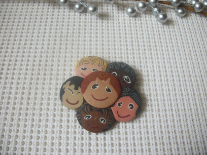 Vintage Hand Painted Fimo Polymer Children Of The World 5817