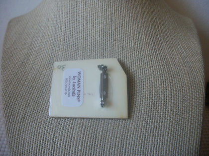 Vintage LUCINDA Woman Pin, Classy Lady Bird Cage 60218