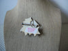 RARE Hard To Find Lucinda Christmas House Pins, Festive Wreath Glittery Leaf 61318