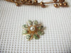 Vintage Brooch Pin, Flower Shell Petals Faux Pearl, Gold Tone  82317