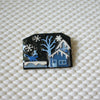 Vintage Brooch Pin Lucinda House Pins, Christmas Festive Tree  Snowflakes Little Cat Glitter 61318