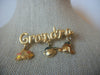 Gold Tone Enameled Charms Kids Grandma Love Brooch Pin Vintage  63017