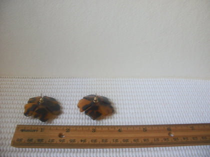 Larger Dark Brown Tortoise Earrings, Flower Earrings, Acetate Earrings, Light Weight Resin Earrings 41518