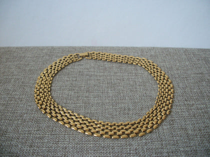 Vintage 16" Signed NAPIER Gold Tone Links Necklace 031521