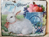 Hand Painted outdoor indoor, Flagstone, Happy Easter Bunny wall Door sign C100