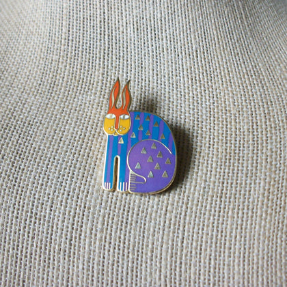Vintage Brooch Pin, Signed LAUREL BURCH Rabbit For Ross Cloisonne Enameled Colorful 030621