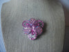 Vintage Jewelry Pink Rhinestone, Aurora Borelias, Silver Toned, Pansy Flower Brooch Pin 61318