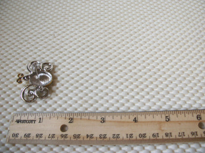 Vintage Brooch Pin, Honey Bee Two Tone Gold Silver Black Enameled Stripes 122220