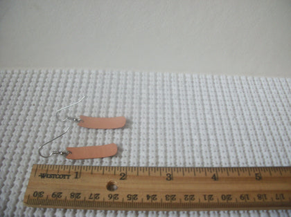 Vintage Copper Toned Black Etched Flower 2" long Earrings 8216