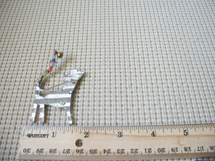 Signed TC Vintage Brooch Pin, Beige Cat Enameled Hand Painted Face Crown Queen Diva Crystal Glass Tail Silver Tone 122220