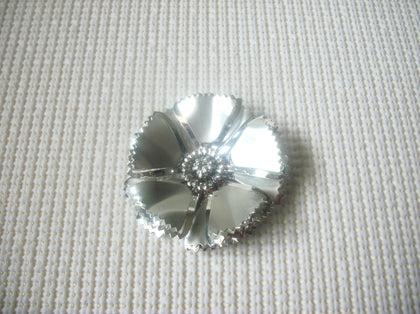 Larger Silver Tone Flower Brooch Pin 73017