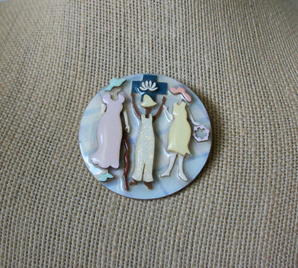 Vintage Lucinda Woman Pins, Celebrating Life Love 021321