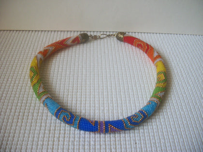 Vintage 20" Necklace Colorful Micro Glass Beads Southwestern 80817