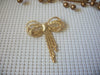 Vintage Brooch Pin, Festive Beautifully Ribbon Gold Tone, 82317