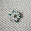 RARE Lucinda House Pins, Christmas Glittery White Poinsettia  Flower 61318